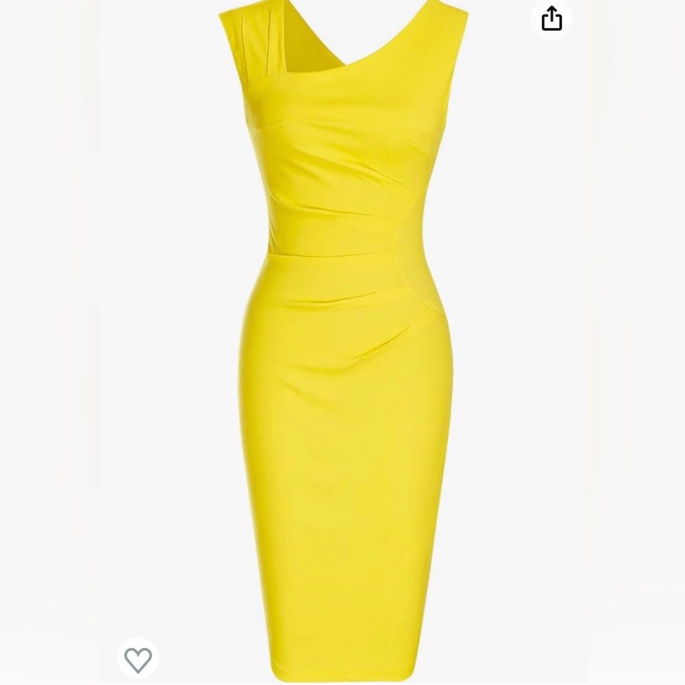 MUXXN Women's
1950s Sleeveless Slim
Business Pencil Dress
(M,Yellow)